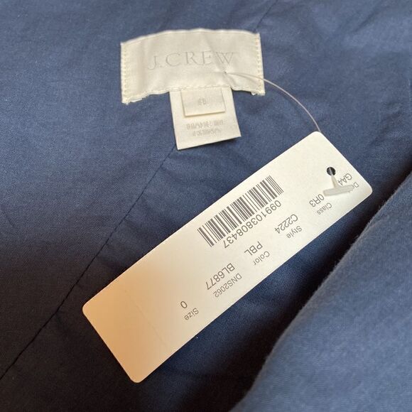 J.Crew 100% Silk Lucienne Blue Tafetta One Shoulder Bridesmaid Dress Size 0 - Picture 5 of 13